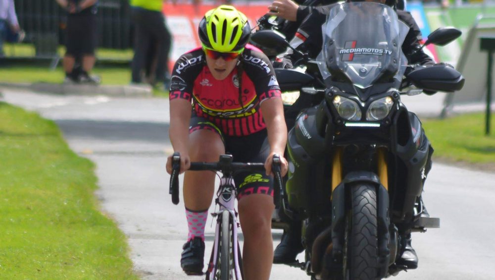 Steph Mottram riding in the UCI