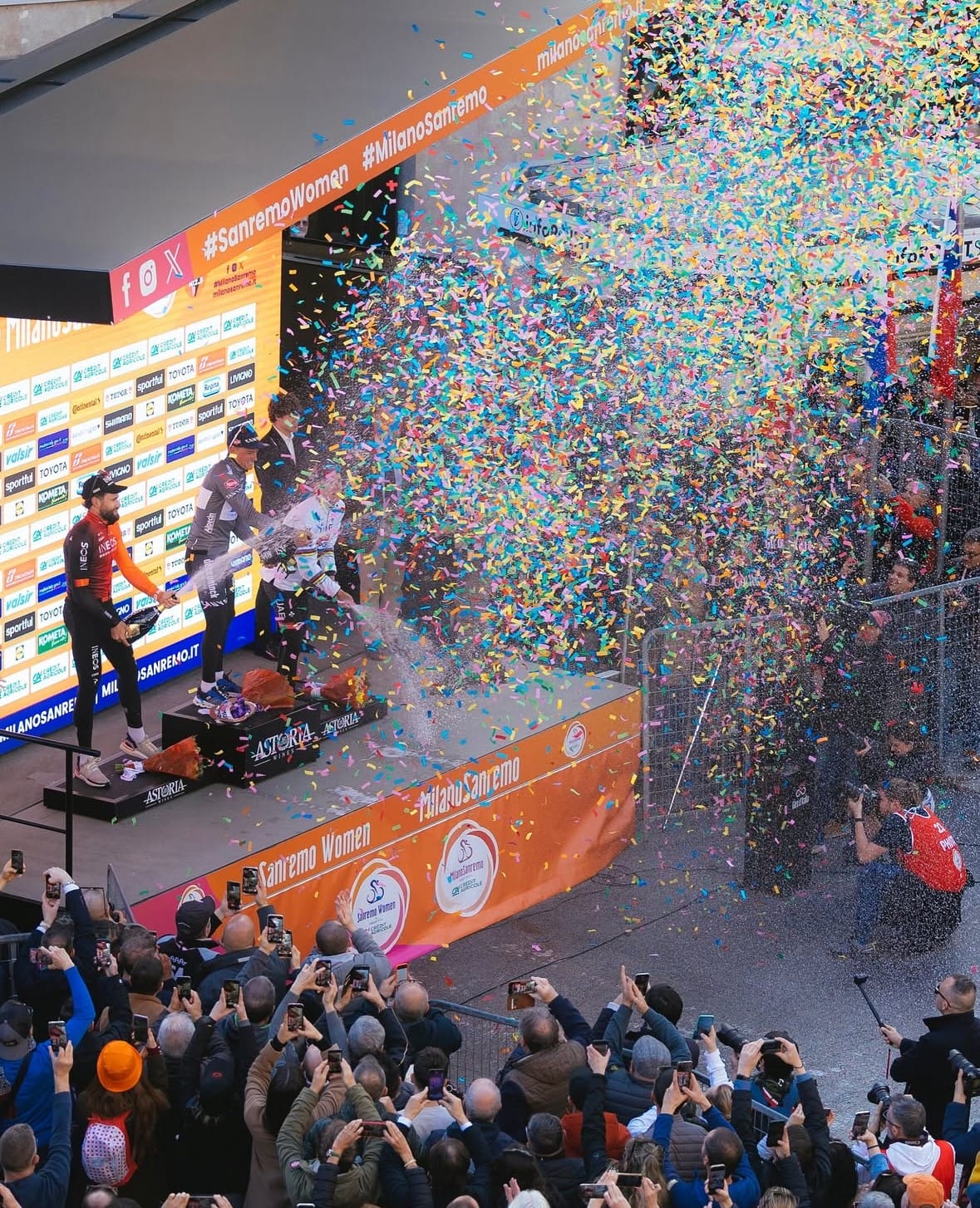 Celebrations take place at the end of Milan Sanremo