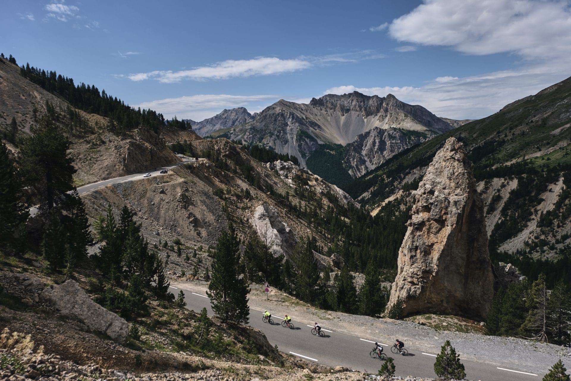 Birdseye view of some of the hills and climbs visible on the Route Des Grandes Alpes