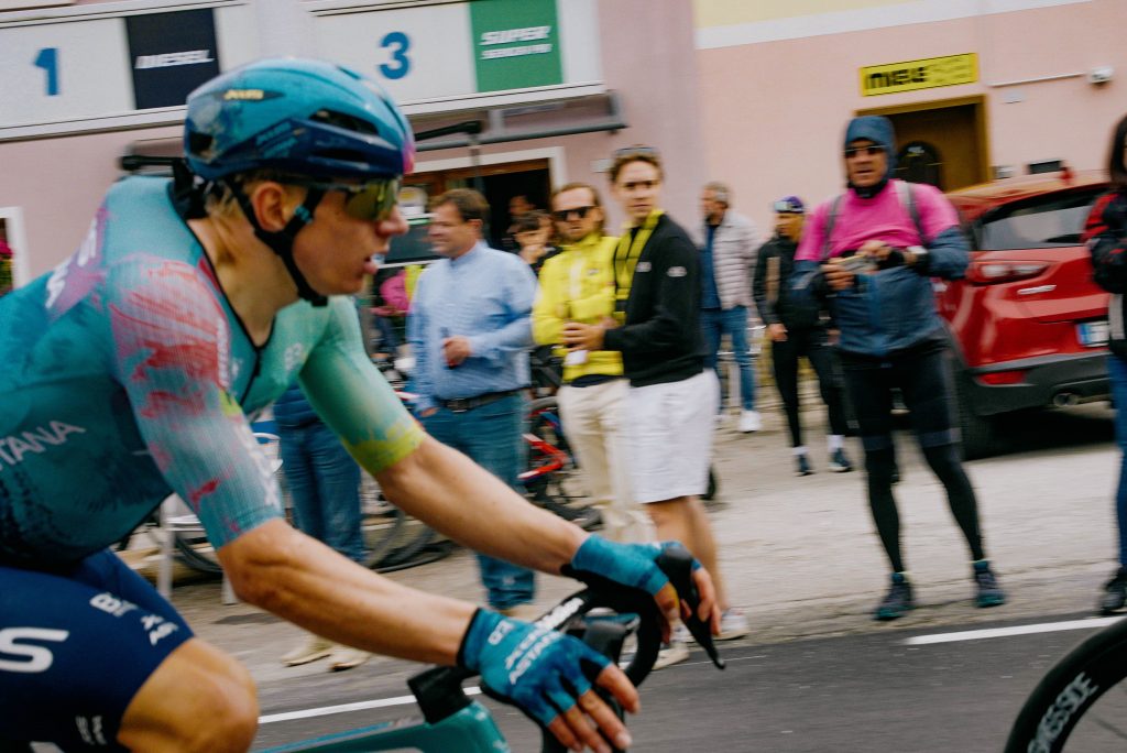 Supporters watch on as riders push on during the Giro d'Italia